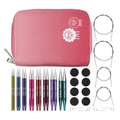 Afbeelding van KnitPro Zing breinaaldenset, rond, verwisselbaar, speciale korte punt van 10 cm, luxe set