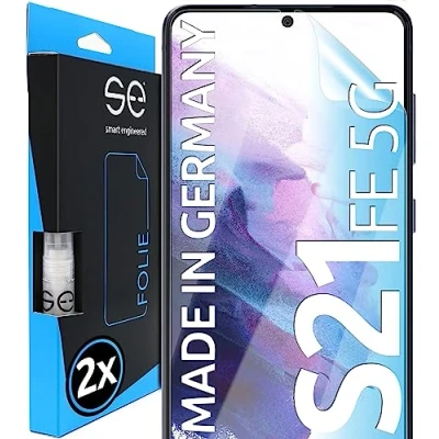 Afbeelding van S.E displayfolie voor Samsung Galaxy S21 FE 5G, 2 x folie, set uit Duitsland, eenvoudige installatie, stof/luchtvrij, folie TPU technologie, Duitsland