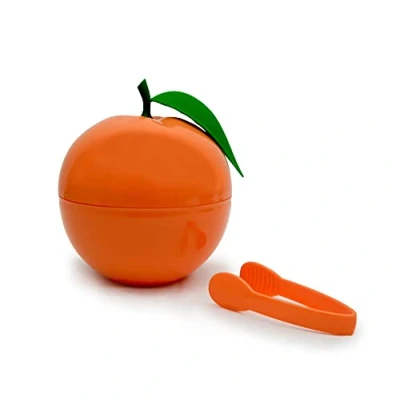 Afbeelding van CÉCOA IJsblokjesemmer in oranje vorm en ijsblokjestang inbegrepen, dubbelwandige ijsemmer met tang deksel, luchtdicht, ideaal voor voorgerechten, dranken cocktails, 700 ml