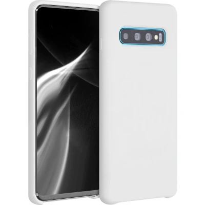 Afbeelding van kwmobile telefoonhoesje geschikt voor Samsung Galaxy S10 Hoesje met siliconen coating Smartphone case in mat wit