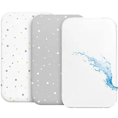 Afbeelding van Hoeslaken Cododo (Set van 2) + 1 Waterdichte Matrashoes met Elastiek 3 in Afmeting 55x90 cm Compatibel wiegjes, ledikanten en wiegjes Voor Meisjes Jongens Grijs