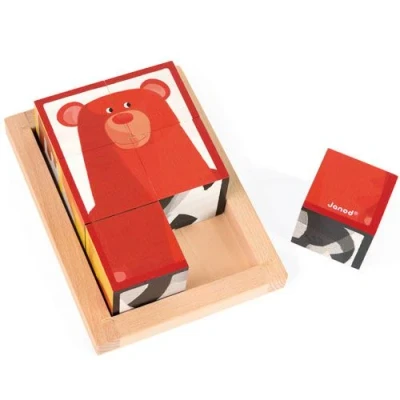 Afbeelding van Janod Zigolos houten blokkenpuzzel, bosdieren (6 stuks)