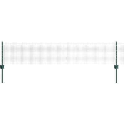 Afbeelding van vidaXL Gelaste Draadhek met 11 U Posts Groen 0.4x25 m Staal