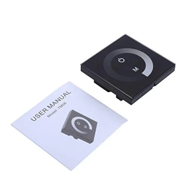 Afbeelding van MAGT LED dimmer, DC 12V 24V eenkanaals aanraakpaneel Dimmer wandschakelaarcontroller voor enkele kleur striplicht (kleur: zwart)