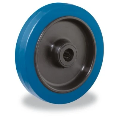 Afbeelding van BS Rollen Reserve wiel d. 100 mm draagvermogen 140 kg rubber blauw as 12 naaflengte 40 1 stuk B61.101