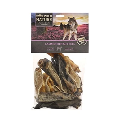 Afbeelding van Dehner Wild Nature hondensnack, premium glutenvrij/graanvrij, kauwsnack voor voedingsgevoelige honden, lamorren met vacht, 200 g