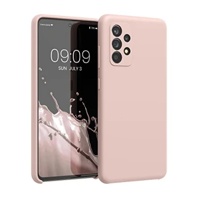 Afbeelding van kwmobile telefoonhoesje geschikt voor Samsung Galaxy A52 / 5G A52s Hoesje met siliconen coating Smartphone case in mat oudroze
