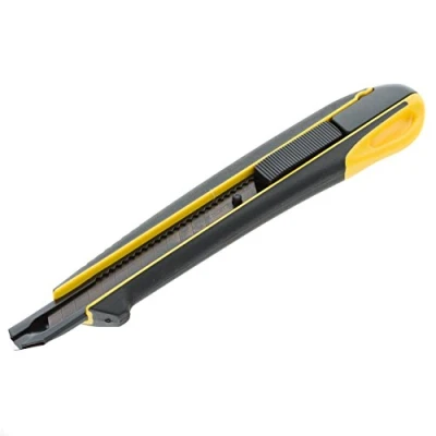 Afbeelding van Tajima Cutter 9 mm, extra harde lemmetgeleiding en Razar zwart lemmet met knop, 2K greep, 1 stuk, TAJ 11678