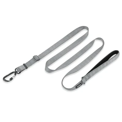 Afbeelding van Hyhug Huisdieren opgewaardeerd verstelbaar tussen 4 voet en 6 riem met stevig nylon super zacht neopreen gevoerd handvat voor kleine, middelgrote grote reuzenhonden. (Large, grijs (Sleet