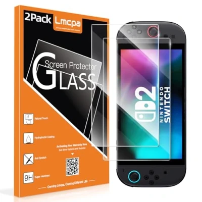 Afbeelding van Lmcpa 2 stuks voor 2025 Nintendo Switch schermbeschermer, gehard glas eenvoudige installatie / anti kras hoge definitie/9H hardheid
