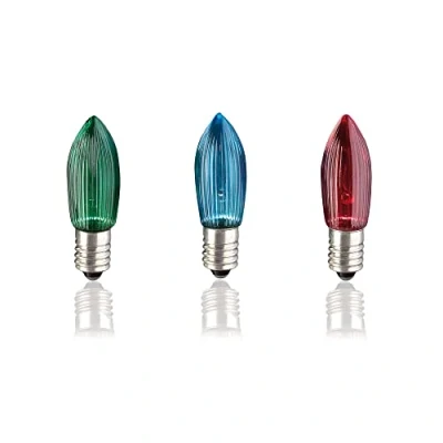 Afbeelding van hellum Vervangende kaarsen voor lichtboog, 3 stuks 23 V W geribbelde kerstboom lichtkettingen binnen met 10 brandpunten, lampen lichtboog E10 / 22 lumen 918731