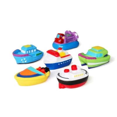 Afbeelding van Badspeelgoed drijvend bad boot speelgoed (6 stuks), Baby zacht rubber tijd speelgoed, leren en voor peuters