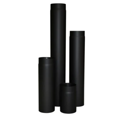 Afbeelding van Kamino Flam kachelpijp zwart, stalen rookpijp voor veilige afvoer van verbrandingsgassen, hittebestendige Senotherm® coating, getest volgens norm EN 1856 2, afmetingen: L 250 x Ø 150 mm