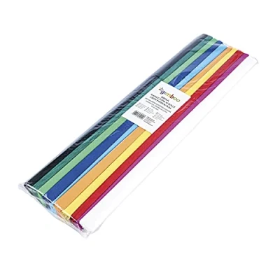 Afbeelding van gimboo Crêpepapier, 10 rollen, 50 x 200 cm, Gesorteerd/crêpeband, bonte linten, crêpe papier, ideaal voor creatieve hobby&#039;s, 1 verpakking/Gesorteerd op kleur, 14113352 99,Normaal/Mix
