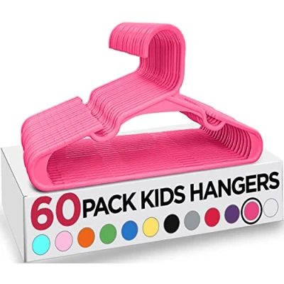 Afbeelding van Utopia Home Babyhangers 60 stuks plastic kinderhangers voor kast duurzame kinderkledinghangers peuterhangers ideaal dagelijks standaardgebruik (roze)
