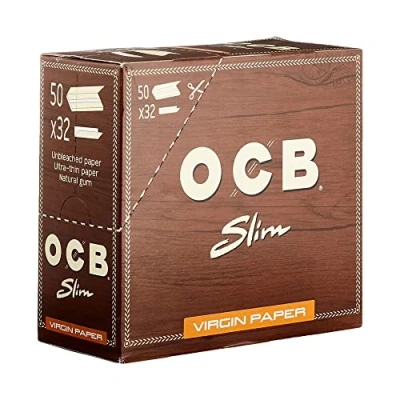 Afbeelding van OCB Virgin Ongebleekte King Size Slim Rolling Papers Sigarettenpapier Roken Papieren Pack van 50 Boekjes Sudesh Enterprises
