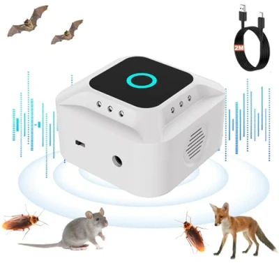 Afbeelding van HONGXIAN Ultrasoon geluid voor muizen binnen, 3 modi, ultrasone en ratten met ledlicht, ter afweer van knaagdieren, ratten, mieren, spinnen, kakkerlakken