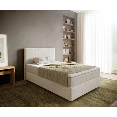 Afbeelding van Boxspringbed Dream Well Bouclé Crème Wit 120x200 cm met Pocketveringmatras en Topper Visco