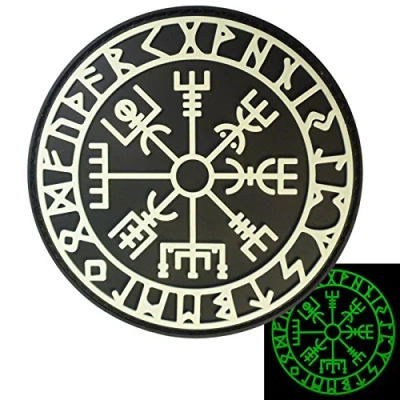 Afbeelding van 2AFTER1 Glow Dark Vegvisir Viking Compass Norse Rune Morale Tactical PVC Rubber 3D Vastener Patch