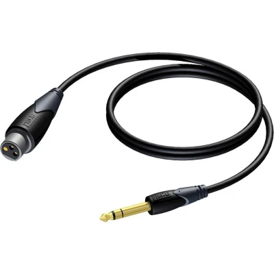 Afbeelding van XLR (v) naar jack 6.35 mm kabel Procab 1.5 meter (Stereo, Gebalanceerd, 100% koper)