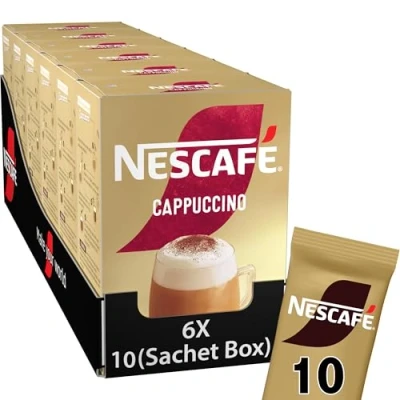 Afbeelding van Nescafé Gold Cappuccino oploskoffie ongezoet 6 doosjes à 10 zakjes