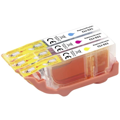 Afbeelding van Renkforce Inktcartridge vervangt Canon CLI 521C, 521M, 521Y Compatibel Combipack Cyaan, Magenta, Geel RF 5706066