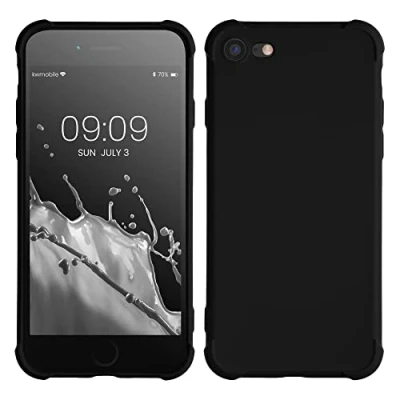 Afbeelding van kwmobile flexibel telefoonhoesje van TPU Compatibel met Apple iPhone SE (2022) / (2020) 8 7 Anti slip back cover voor smartphone In mat zwart