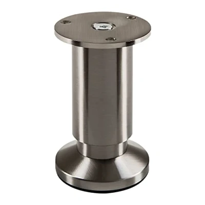 Afbeelding van SOTECH Meubelpoot TERRA hoogte 100 mm geborsteld rvs look Kastpoot in verstelbaar tot max. 15 mm, belasting 250 kg