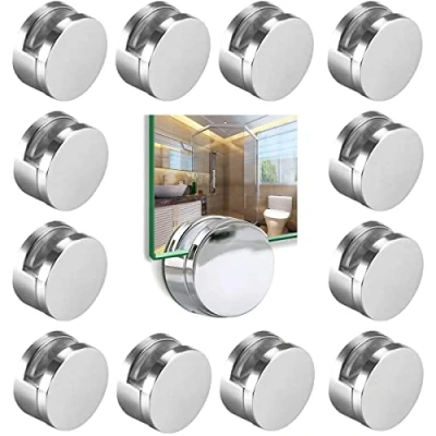 Afbeelding van Uni Fine 12 stuks klembevestigingen spiegelclips, spiegelhouder, zinklegering spiegelclip, glasklem met expansiebuis en schroeven voor spiegels/glasfoto&#039;s/foto&#039;s