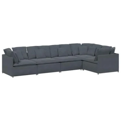 Afbeelding van vidaXL Modulaire bank met kussens fluweel donkergrijs
