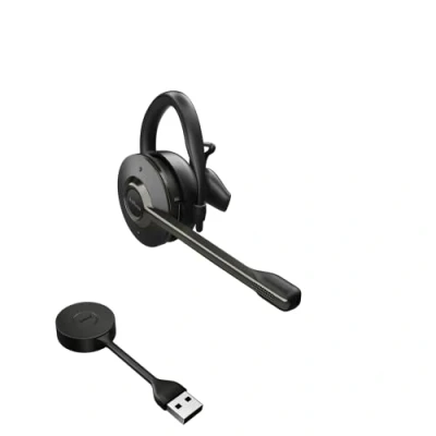 Afbeelding van Jabra Engage 55 On Ear headset Telefoon DECT Mono Zwart Volumeregeling, Microfoon uitschakelbaar (mute), Mono, Oorbeugel