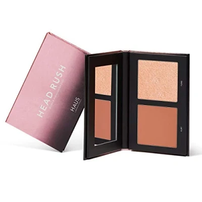 Afbeelding van HAUS LABORATORIES By Lady Gaga: Head Rush Blush &amp; Highlight Duo, mat, kleurecht rouge en lichtgevende highlighter, verschillende paletten, doseerbare gloed, veganistisch dierproefvrij