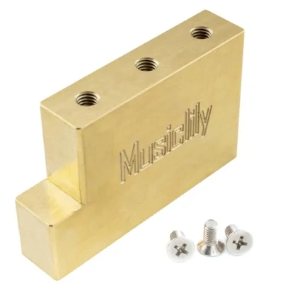Afbeelding van Musiclily Ultra Solide Fat Brass L vorm Tremoloblok voor Floyd Rose Locking Tremolo Brug, 37 mm Hoog
