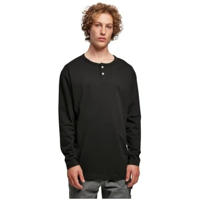 Afbeelding van Urban Classics Oversized Henley Longsleeve Longsleeve, Heren, Maat: Medium, Black