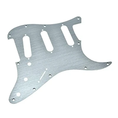 Afbeelding van Dopro 11 gaats aluminium geanodiseerd moderne stijl Strat SSS gitaar slagplaat krasplaat past voor Amerikaans/Mexicaans spatbord zilver