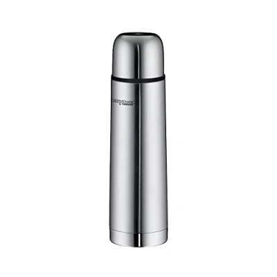 Afbeelding van TC BEVERAGE BOTTLE 0,50 l, mat staal, thermosfles van roestvrij 12 uur warm / 24 koud, absoluut dicht met draaisluiting en beker, voor universiteit, school, kantoor, reizen, Thermos,