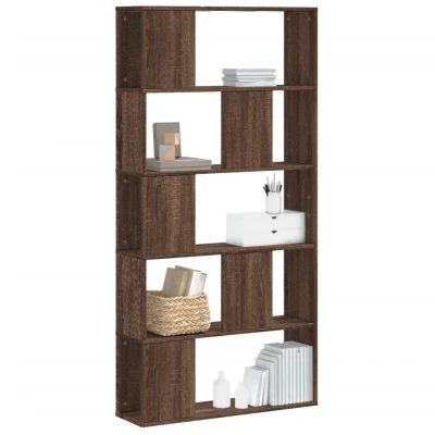 Afbeelding van Boekenkast 5 laags 80,5x23,5x162,5 cm hout bruin eikenkleurig