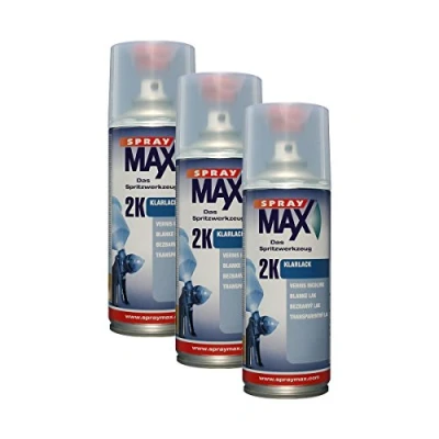 Afbeelding van 3X Kwasny SprayMax 2K blanke lak verharder spuitbus spray 400ml 680061