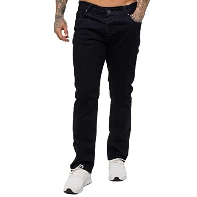Afbeelding van 989Zé ENZO Heren Stretch Rechte Been Regular Fit Klassieke Denim Jeans Alle Taille Maten, Blauw, 42W / 30L