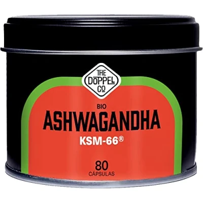 Afbeelding van Ashwagandha KSM 66 ® Organic 80 Capsules 600mg Withania Somnifera 30mg Withanolides Veganistisch Zonder toevoegingen, Geen plastic Biologisch gecertificeerd