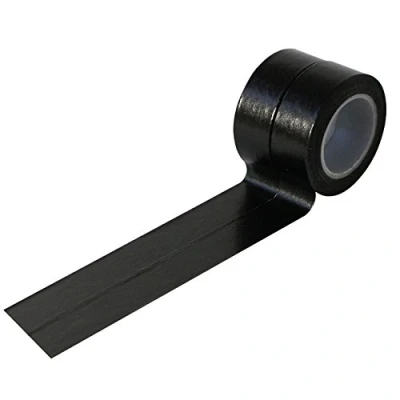 Afbeelding van UOOOM washi tape, 2 rollen, 10 m x 15 mm, mooie afplakband, decoratief plakband, kleurrijke doe het zelf, scrapbook, decoratie (zwart)