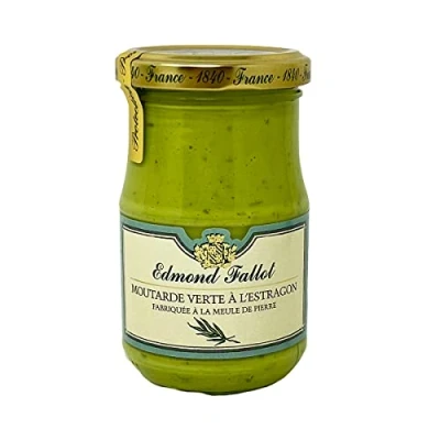 Afbeelding van Dijon mosterd met dragon, groen, fijn, Fallot, 190 ml