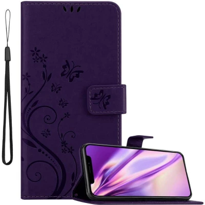 Afbeelding van Cadorabo Hoesje geschikt voor Apple iPhone 11 PRO MAX in Bloemen DONKER PAARS Beschermhoes Case Cover