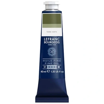 Afbeelding van Lefranc Bourgeois 301781 Fijne olieverf van uitstekende kwaliteit, lichtecht met een gelijkmatige consistentie, tube 40 ml, ideaal voor spieraammen, canvas, schilderbord Groene aarde