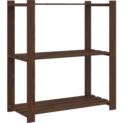 Afbeelding van Opbergrek 3 laags 80x38x90 cm massief grenenhout bruin