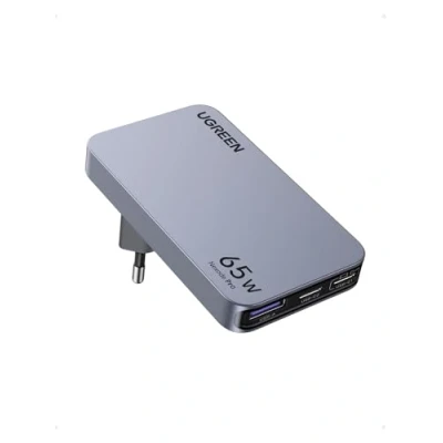 Afbeelding van UGREEN Nexode Pro 65W USB C oplader Slim met EU/US/UK stekker GaN voeding 3 poorts Snelle Compatibel MacBook Pro/Air, iPad, iPhone 15 Max, Galaxy S23 Ultra, Dell XPS