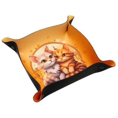 Afbeelding van Dobbelstenenbak Dobbelbak voor bord en rollenspellen Wonder Book, Roll Player, Ashes Reborn Schattige Kittens