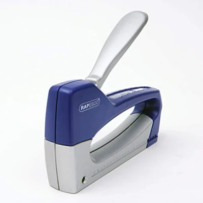 Afbeelding van Rapesco 0957 T8 Lite Duo ABS en metalen nietmachine met 300 13/6 mm nietjes, blauw/zilver