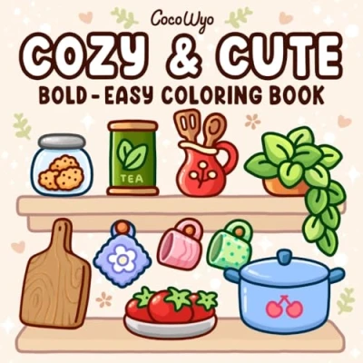 Afbeelding van Cozy &amp; Cute: Coloring Book for Adults and Teens, Bold Easy Designs Relaxation with Hygge Inspirations