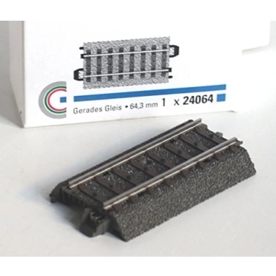 Afbeelding van H0 Märklin C rails (met ballastbed) 24064 Rechte 64.3 mm